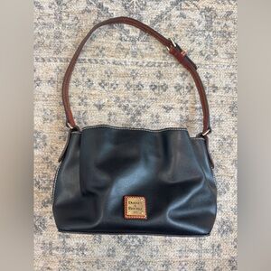 Dooney & Bourke Black Pebblegrain Leather Shoulder Bag